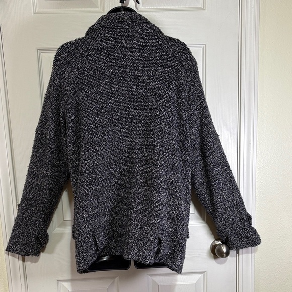 Free People Slouchy Moto Charcoal Gray/Black Tweed Jacket Size Medium - Picture 2 of 14